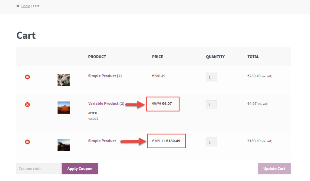 WooCommerce: Mostrar el precio regular y de venta @ Cart Table